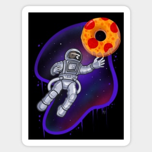 Astronaut Pizza Bagel Sticker